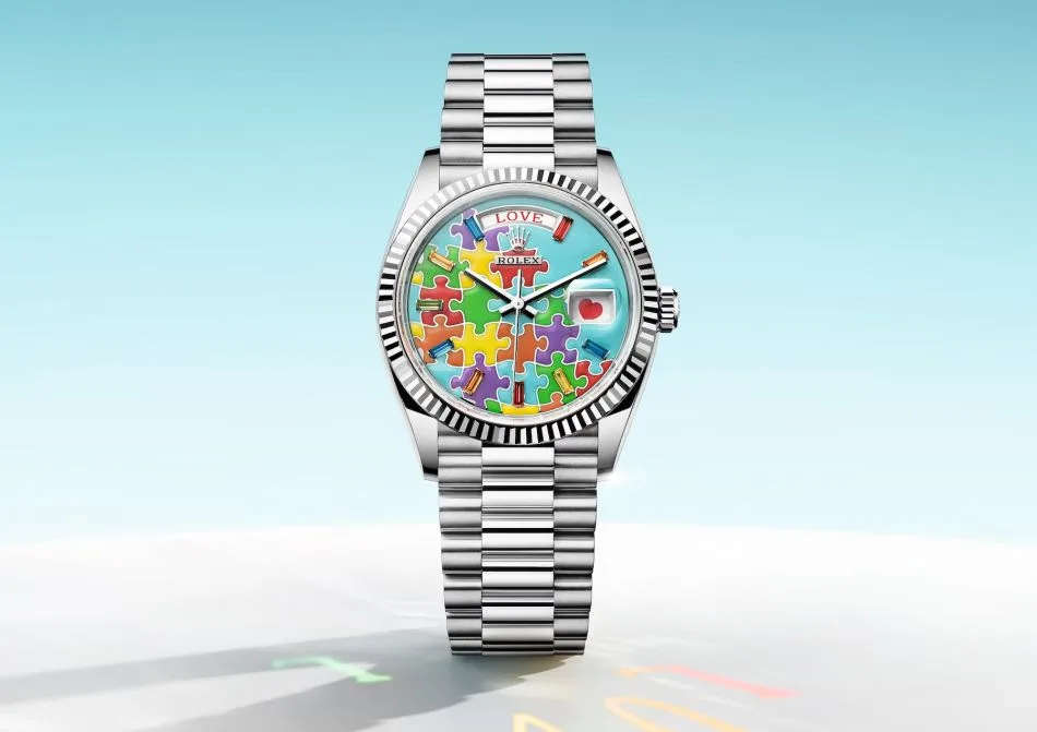 36mm Rolex Oyster Perpetual Day-Date: Embracing Peace, Love, and Emoticons.