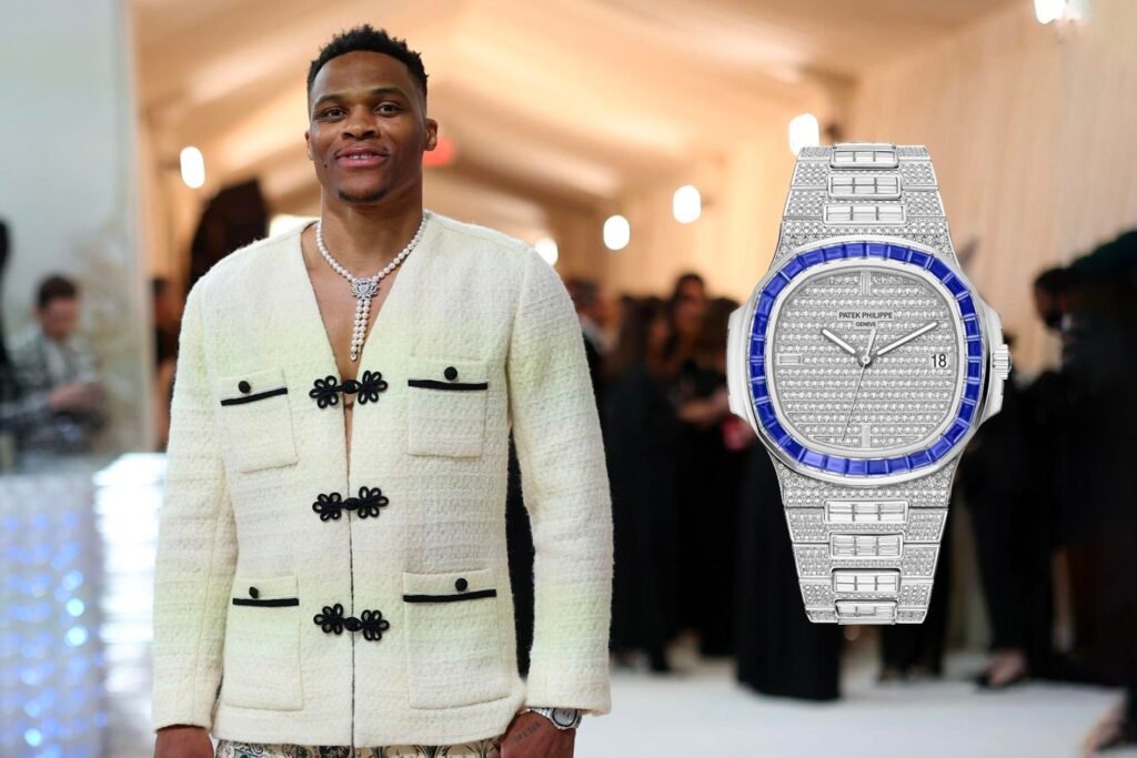 Russel Westbrook with an aftermarket Patek Philippe Nautilus 