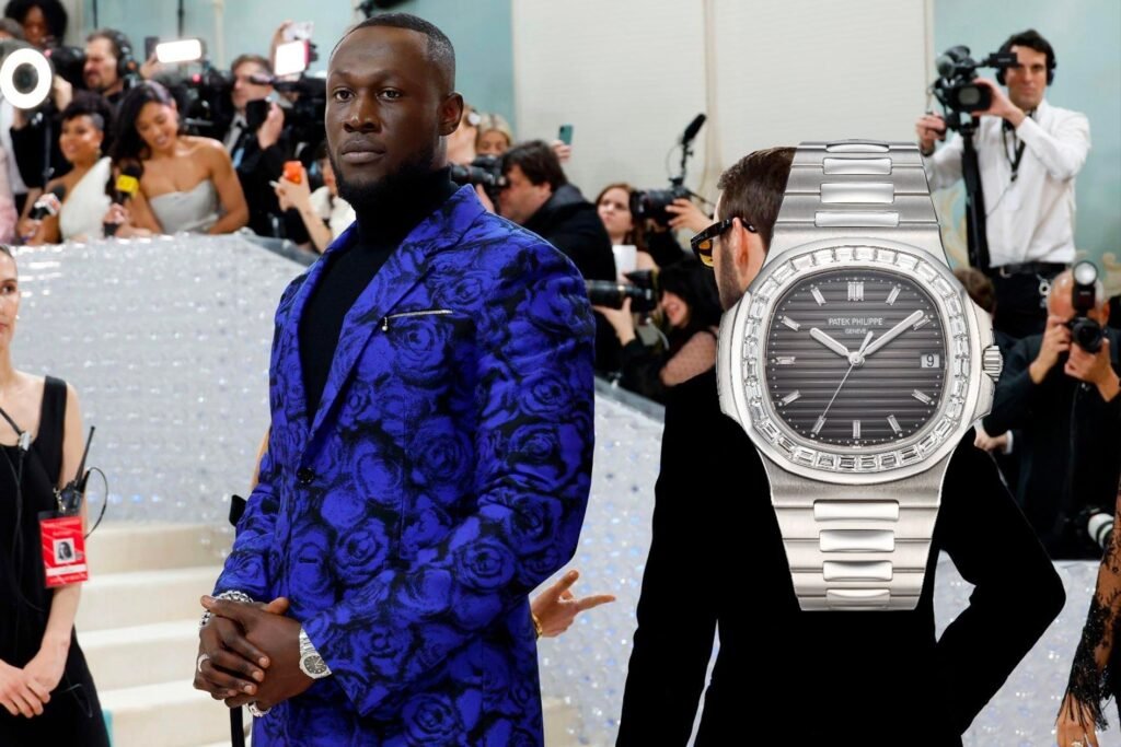 Stormzy wears a Patek Philippe Nautilus 5711/110P at the 2023 Met Gala