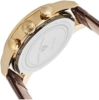 1685921039 974 Swiss Legend Mens Bellezza Watch with Leather Strap Model 22011 YG 02 BRN