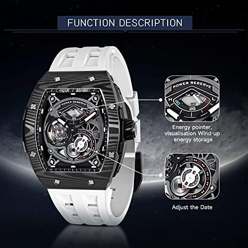 1686788302 869 TSAR BOMBA Mens Skeleton Automatic Mechanical Watch with Sapphire Crystal