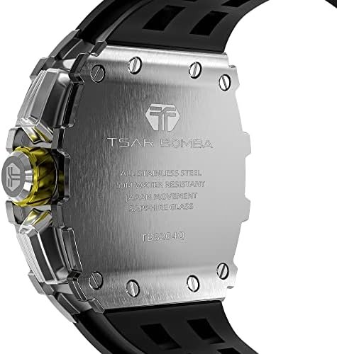1686810384 565 TSAR BOMBA Luxury Tonneau Waterproof Analog Watch for Men