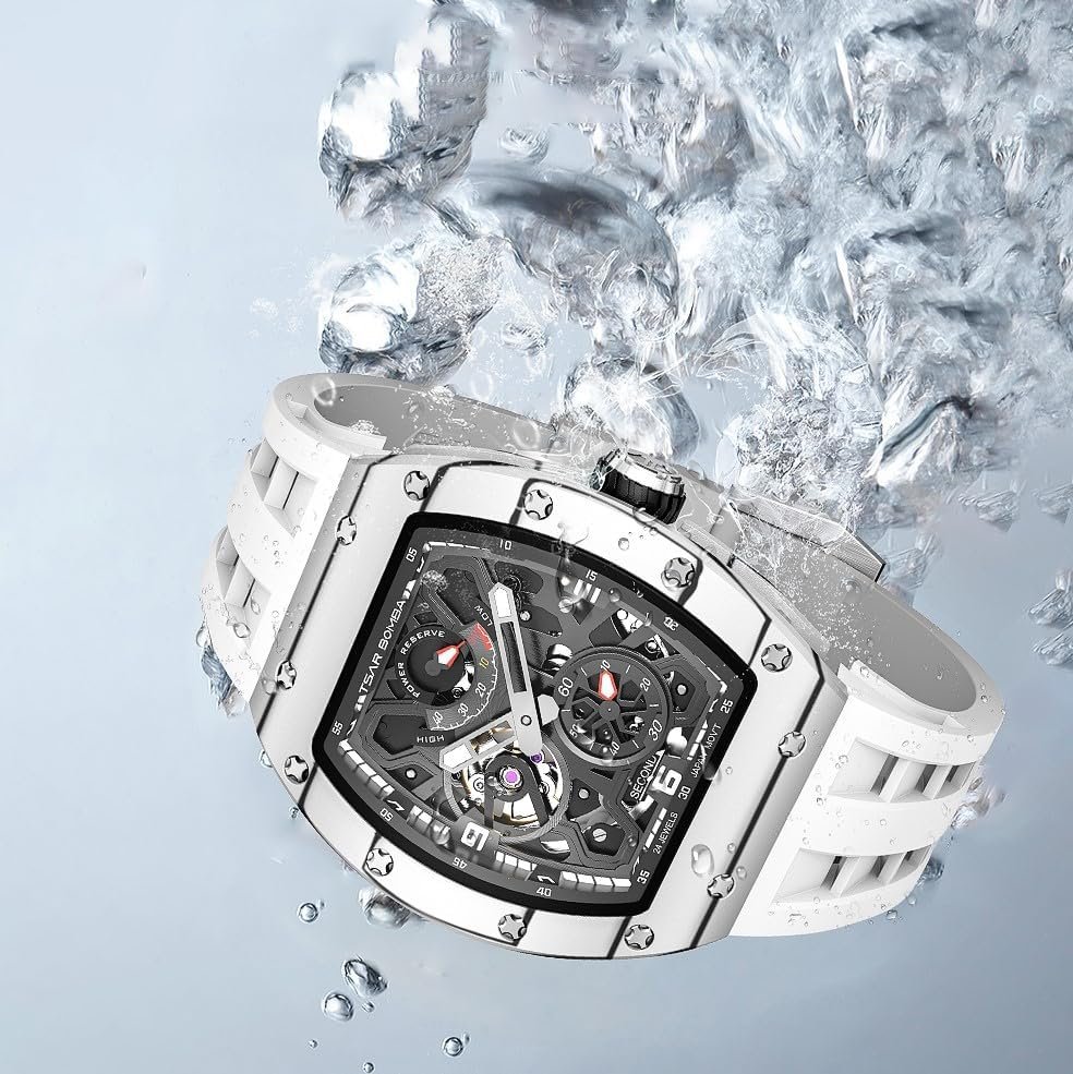 1686861980 468 TSAR BOMBA Skeleton Automatic Watch Waterproof Power Reserve Luxury Wristwatch