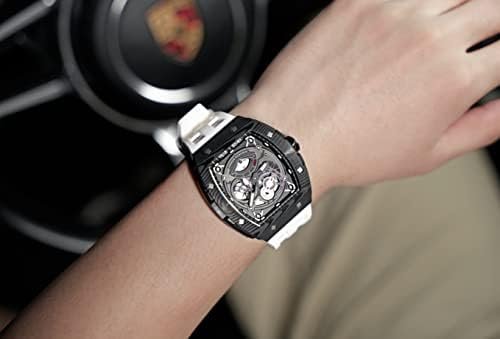 1686913227 619 TSAR BOMBA Luxury Skeleton Carbon Fiber Watch with Energy Storage