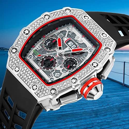 1686927877 613 FANMIS Bling Diamond Chrono Watch with Silicone Band Mens