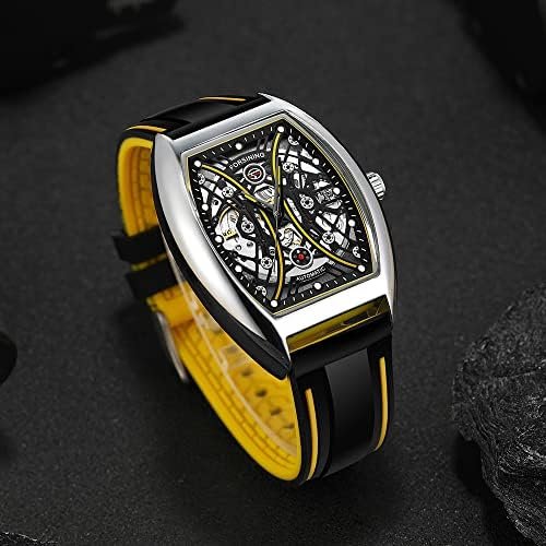 1686942624 35 Waterproof Skeleton Mechanical Watch with Silicone Strap for Men
