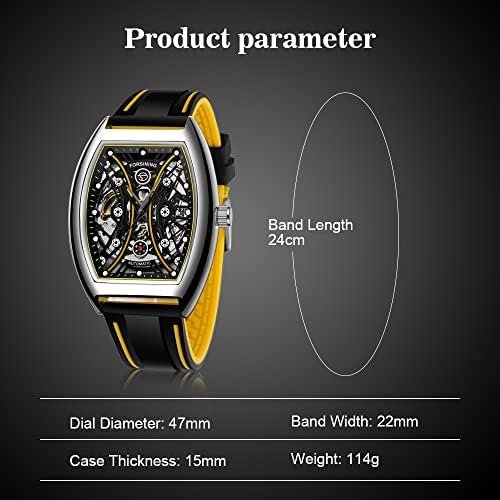 1686942625 990 Waterproof Skeleton Mechanical Watch with Silicone Strap for Men