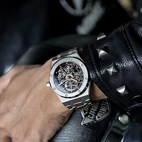 1686957324 158 FEICE Mens Automatic Skeleton Sports Watch Waterproof Luminous Stainless
