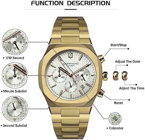1687008736 923 Luxury Mens Quartz Chronograph Watch with Multifunctional Dial and Date