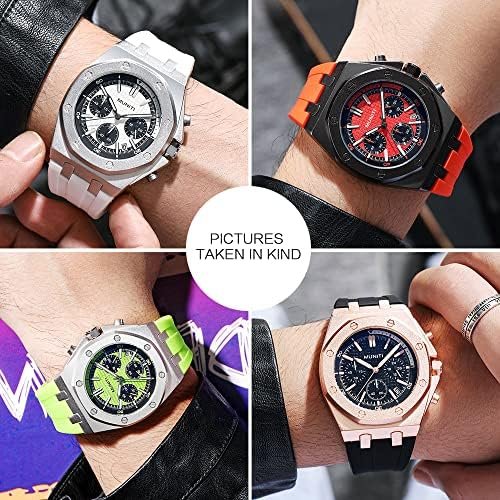 1687012402 6 MUNITI Quartz Chronograph Watch with Silicone Strap for Men and