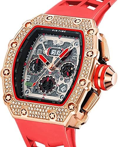 1687016063 134 Gosasa Mens Unique Punk Bling Iced Out Dress Watch 12