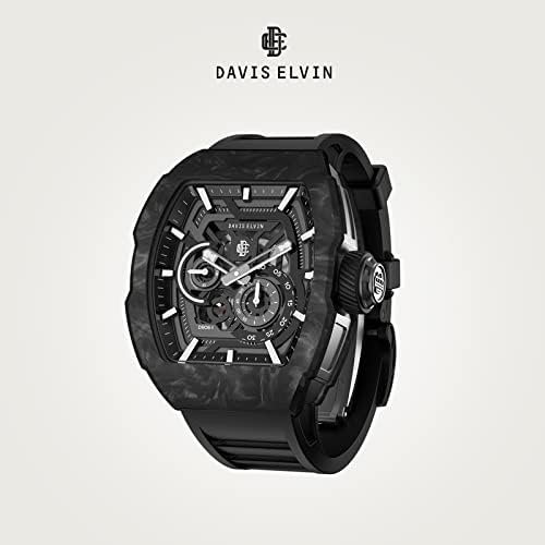 1687030725 203 Davis Elvin Carbon Fiber Mechanical Wristwatch Mens Global Original