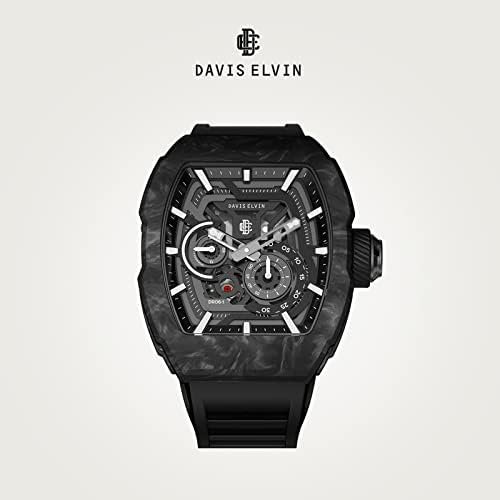 1687030725 92 Davis Elvin Carbon Fiber Mechanical Wristwatch Mens Global Original