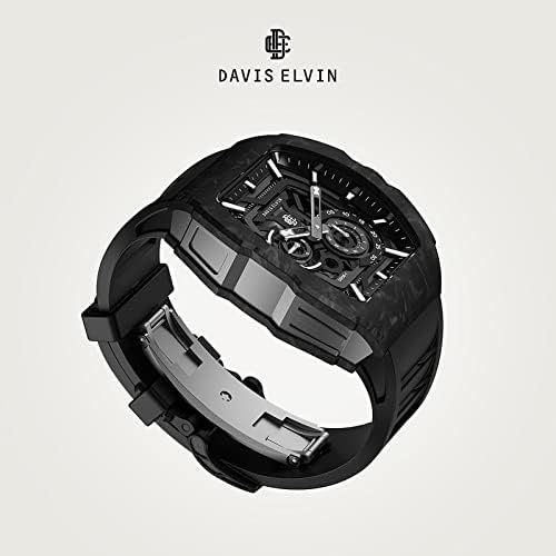 1687030725 946 Davis Elvin Carbon Fiber Mechanical Wristwatch Mens Global Original