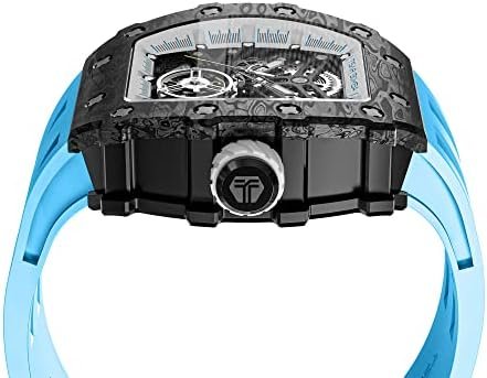 1687049117 70 TSAR BOMBA Mens Waterproof Skeleton Mechanical Watch with Silicone Bands
