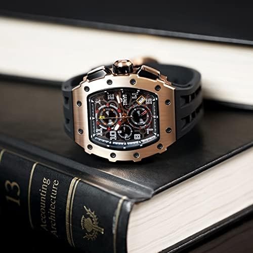 1687056445 33 Mens Luxury Chronograph Quartz Watch with Sapphire Glass and Silicone