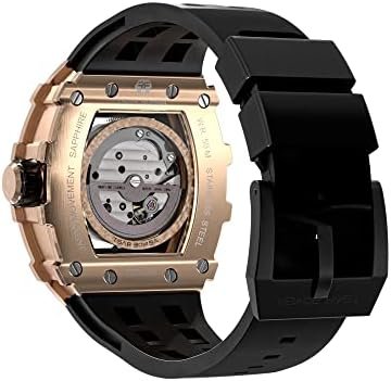 1687082180 273 TSAR BOMBA Mens Automatic Mechanical Watch Silicone Strap Elegant Gift