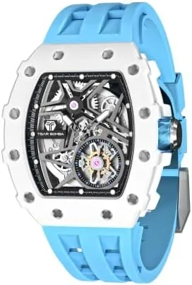 Luxury Skeleton TSAR BOMBA Men’s Tonneau Watch, Father’s Day Gift