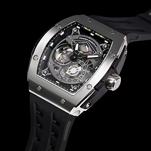 1687115348 200 TSAR BOMBA Automatic Skeleton Mens Watch with Luminous Dial and