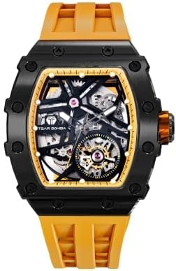 1687144596 384 TSAR BOMBA Automatic Mens Watch Waterproof Luxury Skeleton Wristwatch