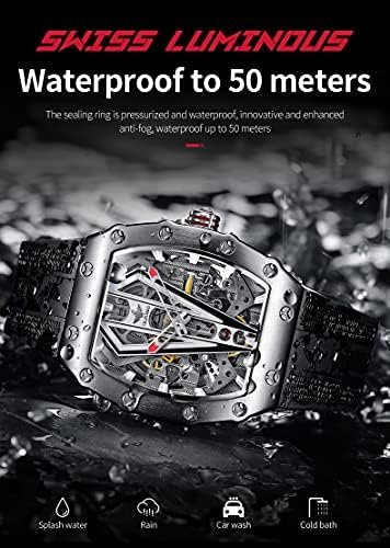 1687151913 980 OLEVS Mens Skeleton Automatic Mechanical Luxury Tonneau Silicone Watch