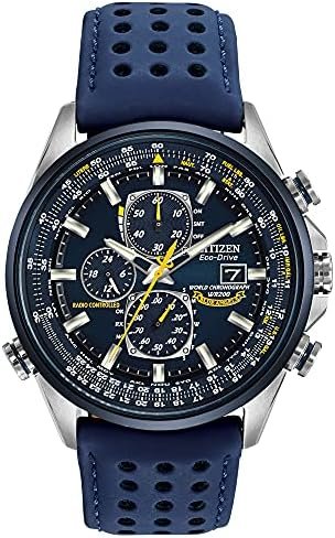 Citizen Mens Eco Drive Chronograph Watch with Blue Strap and Dial