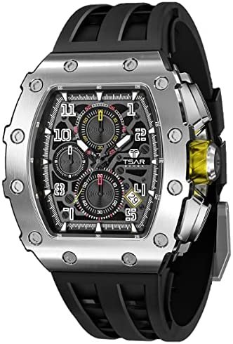 Luxury Mens Chronograph Watch with Sapphire Glass 50M Waterproof
