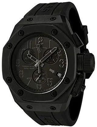 Swiss Legend Men’s 10541-BLK Diver Chronograph Watch with Silicone Strap.