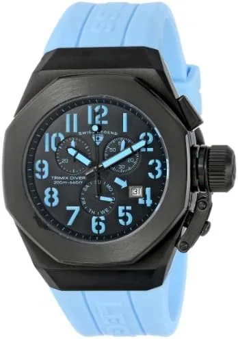 Swiss Legend Men’s Trimix Diver Chronograph Watch, Light Blue Silicone
