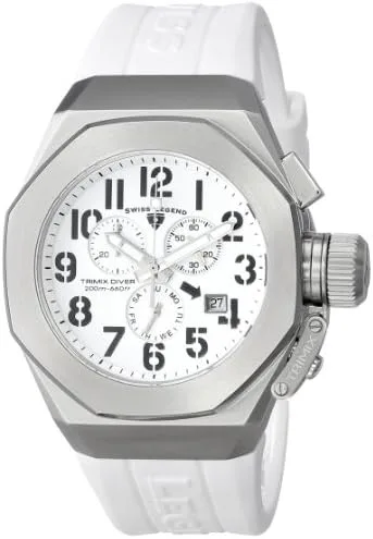 Swiss Legend Trimix Diver Chronograph White Silicone Watch.