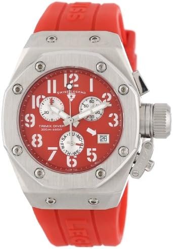 Swiss Legend Womens Diver Chronograph Red Silicone Watch