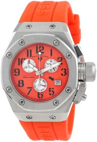 Swiss Legend Women's 10535-06 Trimix Diver Chronograph Orange Dial Orange Silicone Watch
