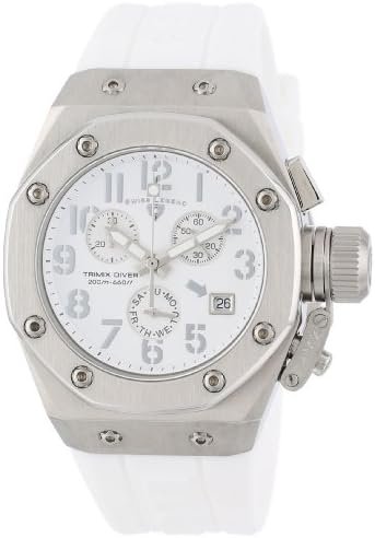 Swiss Legend Womens Trimix Diver Chronograph Watch White Silicone
