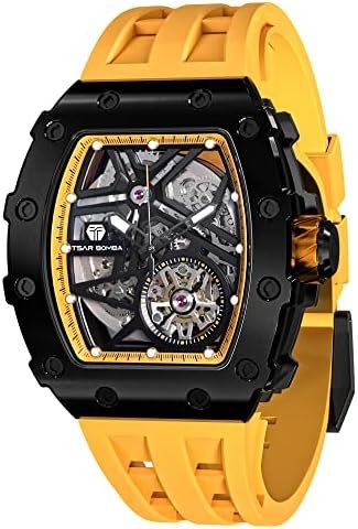 TSAR BOMBA Automatic Mens Watch Waterproof Luxury Skeleton Wristwatch
