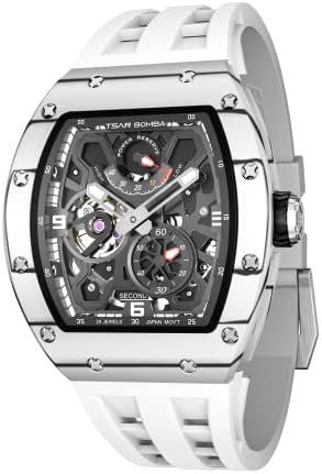TSAR BOMBA Skeleton Automatic Watch Waterproof Power Reserve Luxury Wristwatch