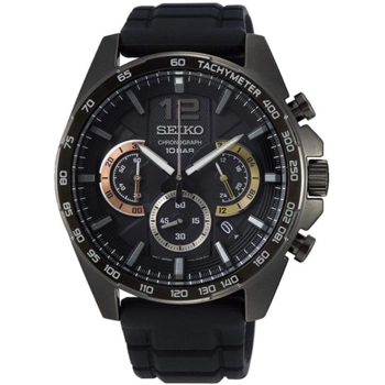 Seiko Men's Analog Quartz Watch with Silicone Strap SSB349P1