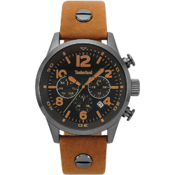 The Timberland men's watch with brown leather strap is an elegant and understated accessory.