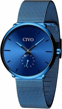 Affordable elegance on the wrist. The CIVO Men's Black Ultra Slim Watch packs a punch.