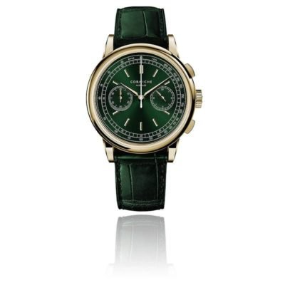 heritage chronograph stainless steel watch green cornice dial