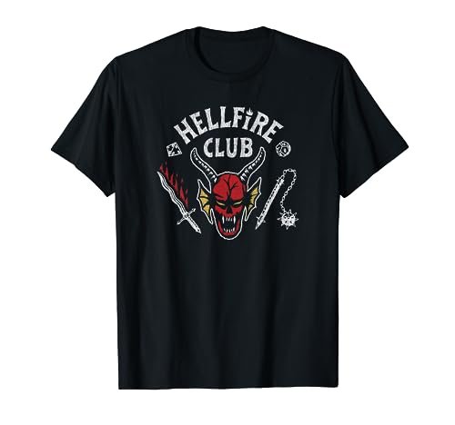 Stranger Things 4 Hellfire Club Skull & Weapons T-Shirt