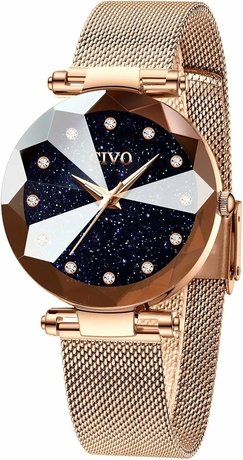 Civo 8064 RoseGold women's slim ultra minimalist watches.