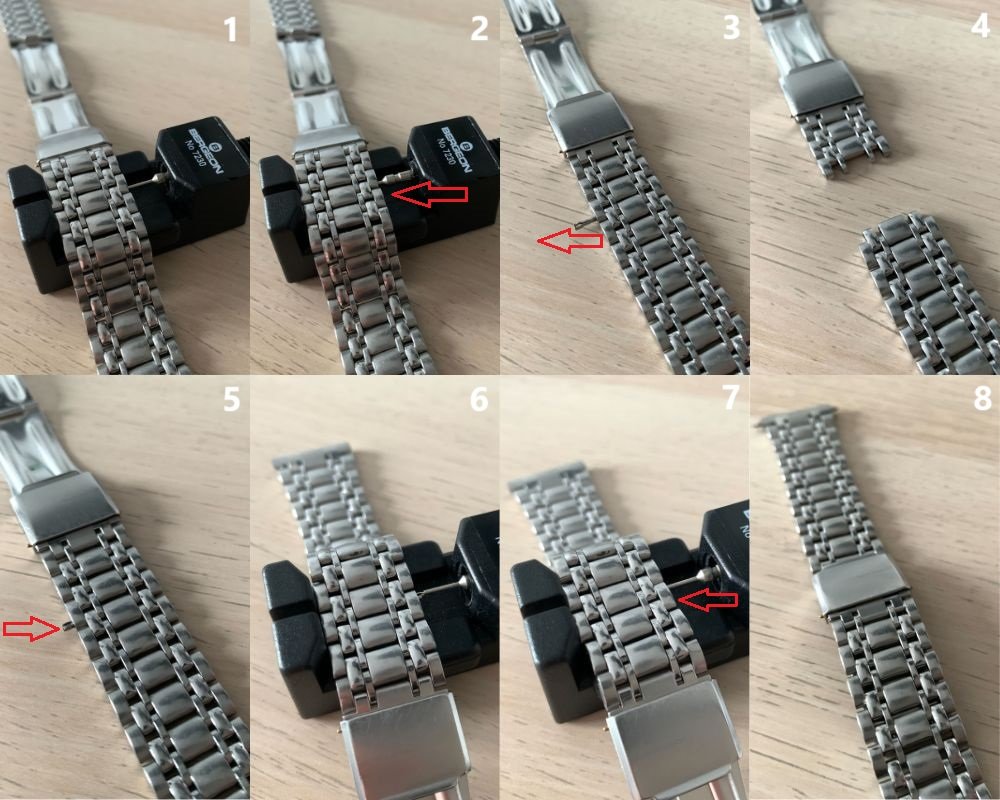 how to remove steel bracelet links pins