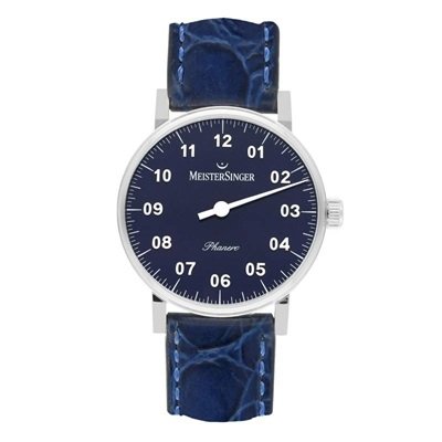 phanero watch sunburst blue ph308 blue leather croco meistersinger