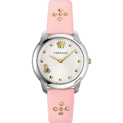 Versace Audrey V. Women Pink Silver Leather Steel 38mm Velr00119