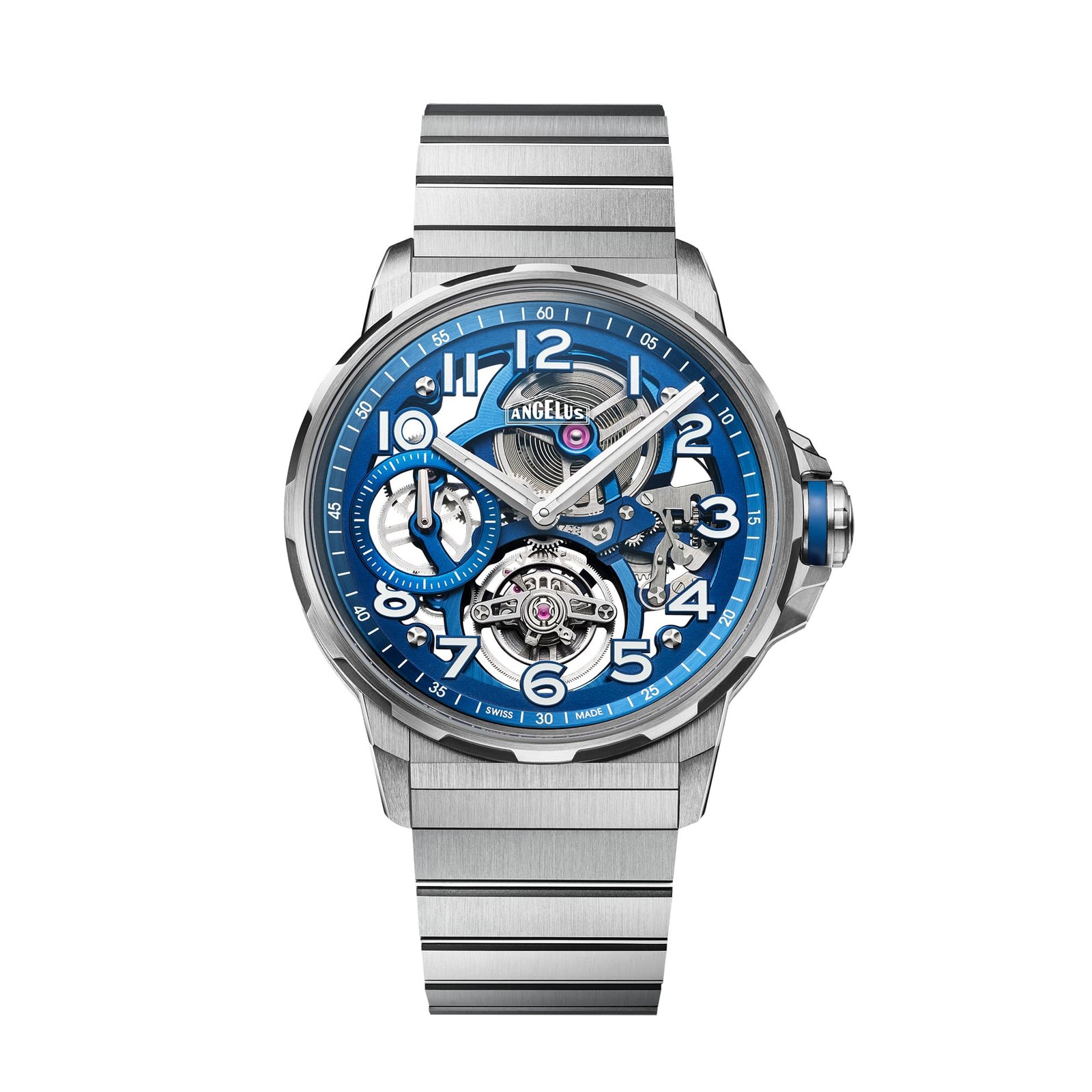 Angelus Watches Flying Tourbillon Titanium Blue Edition Bracelet