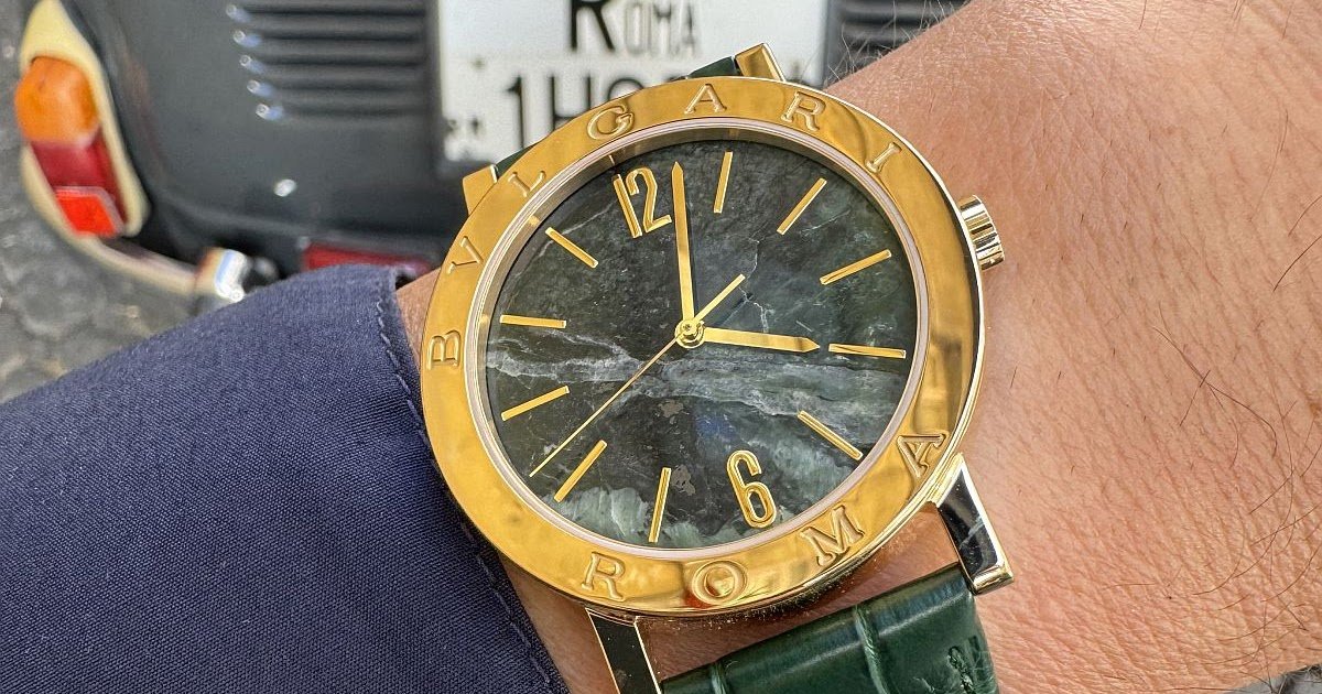 Celebrating 50 Years of BVLGARI: The BVLGARI BVLGARI with Verde Alpi Marble Dial