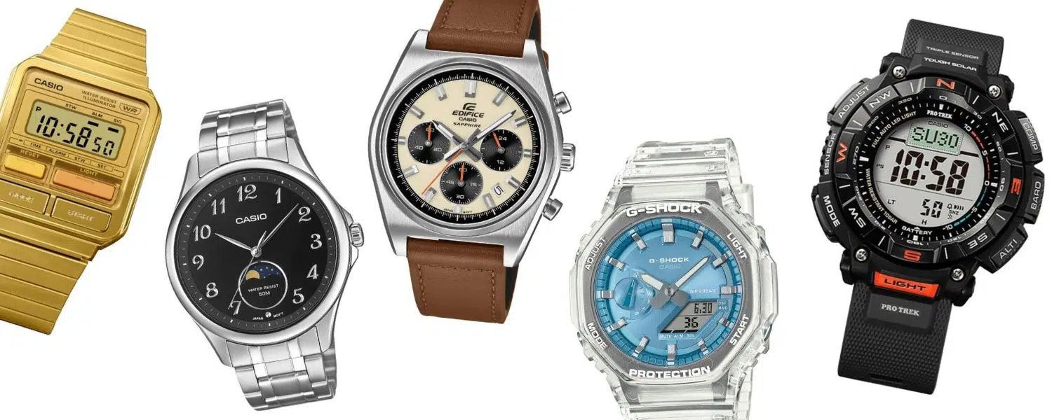 vintage casio timeless edifice g shock pro trek watches