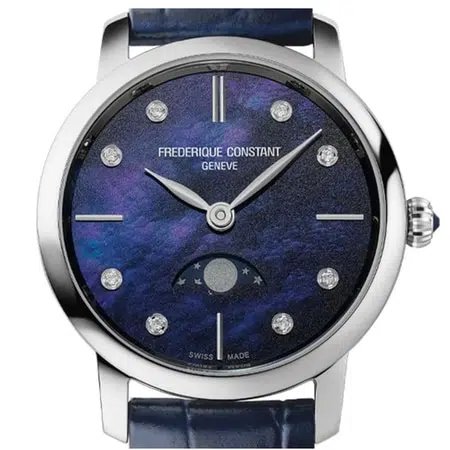 frederique constant classics slimline ladies moonphase fc watch 206mpnd1s6
