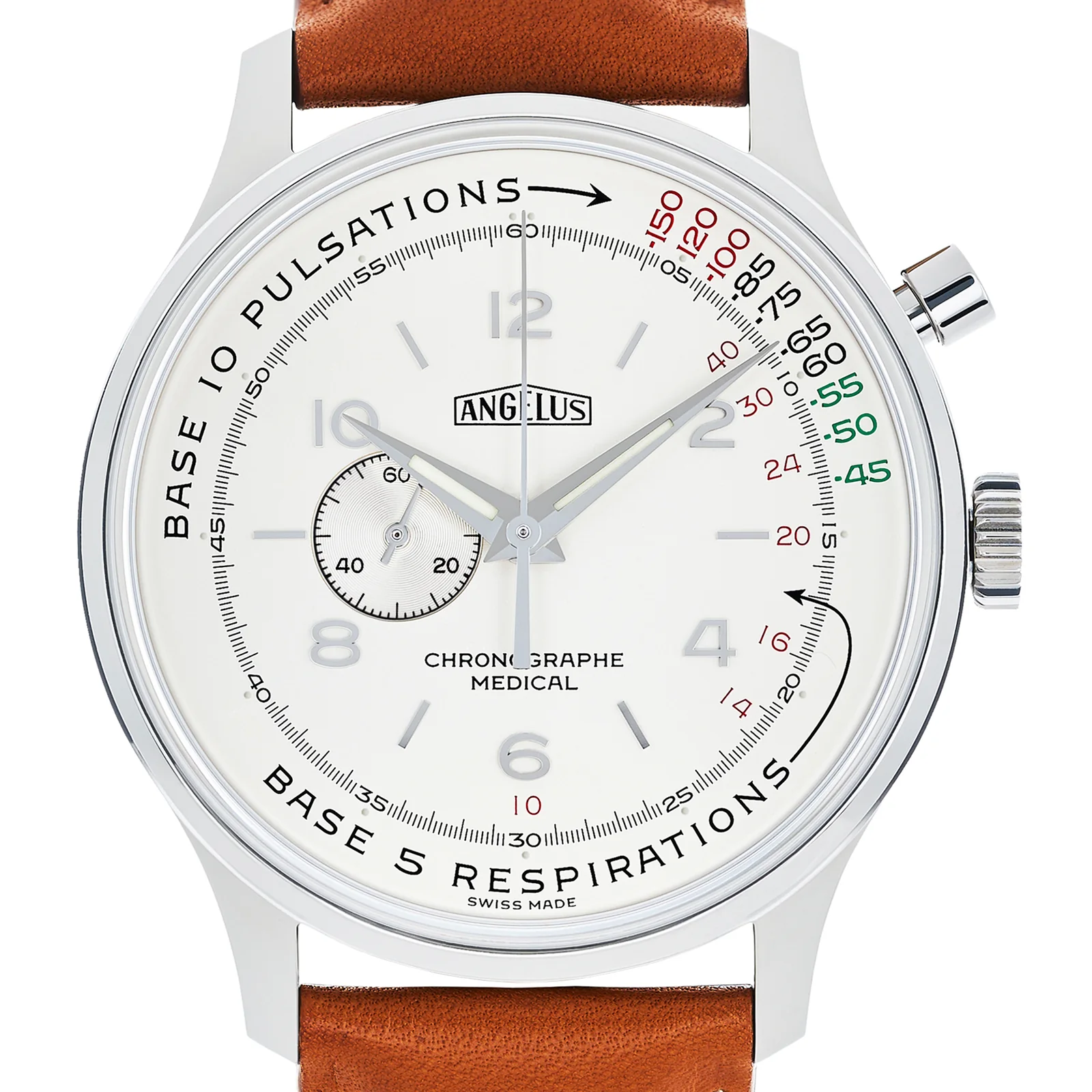 Close-up view of doctor shows pulsometer