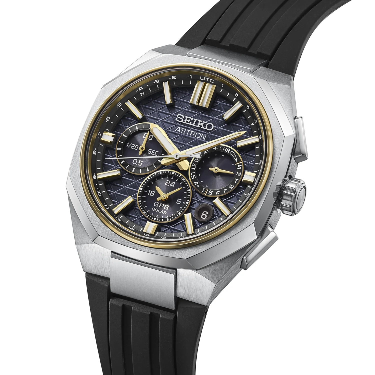 Seiko Astron 145th Anniversary: Introducing a New Solar GPS Chronograph 8 Close view of Seiko Astron GPS Solar Dual Time Chronograph